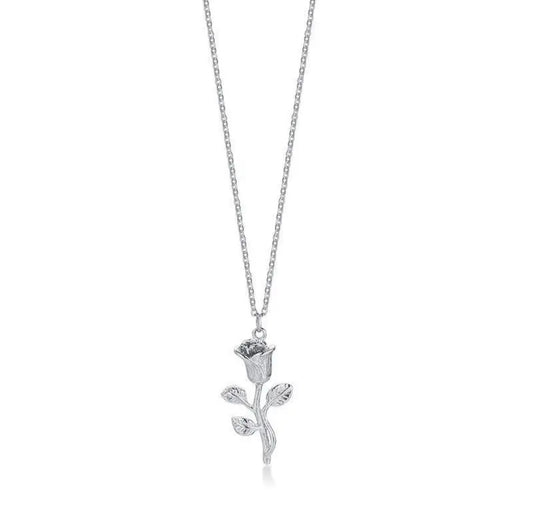 Rose Necklace - Silver