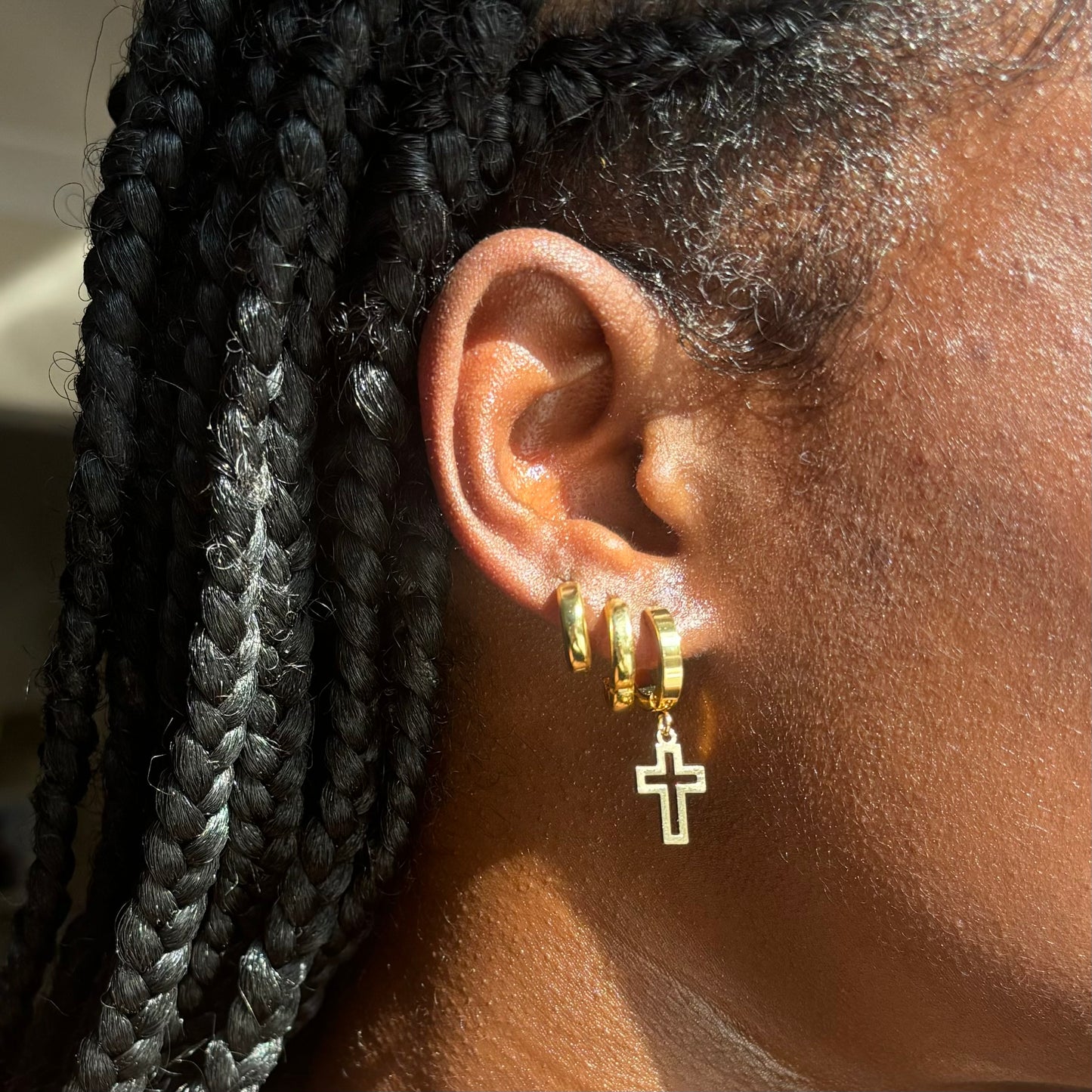 Hollow Cross Earrings