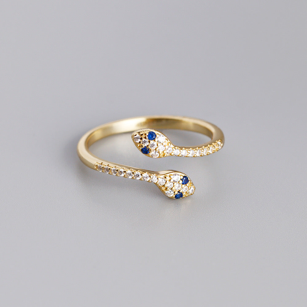 Sapphire Snake Ring - Gold