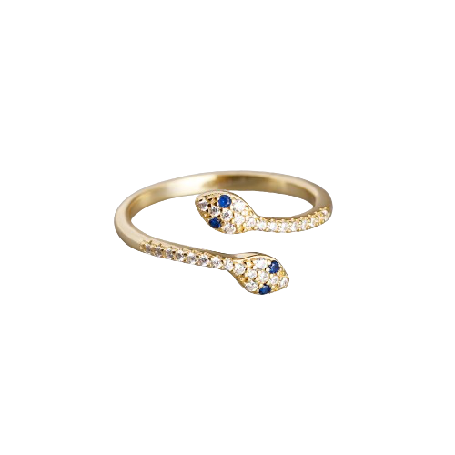 Sapphire Snake Ring - Gold