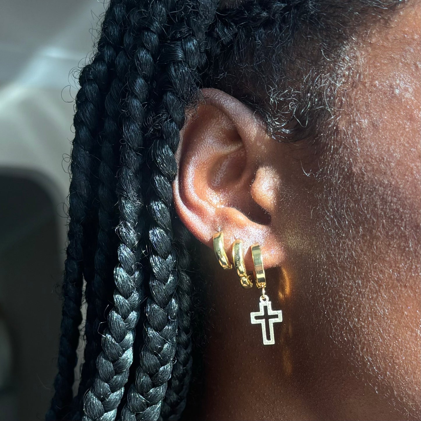 Hollow Cross Earrings