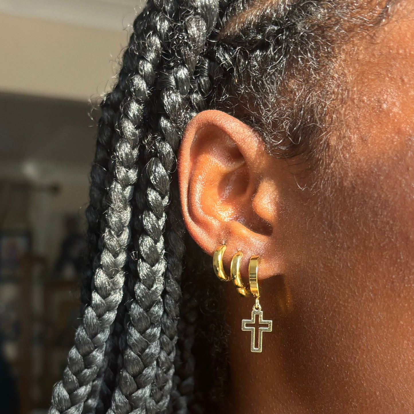 Hollow Cross Earrings